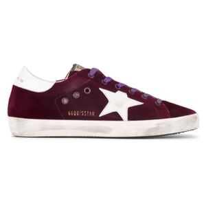 Golden Goose superstar burgundy  velvet sneakers